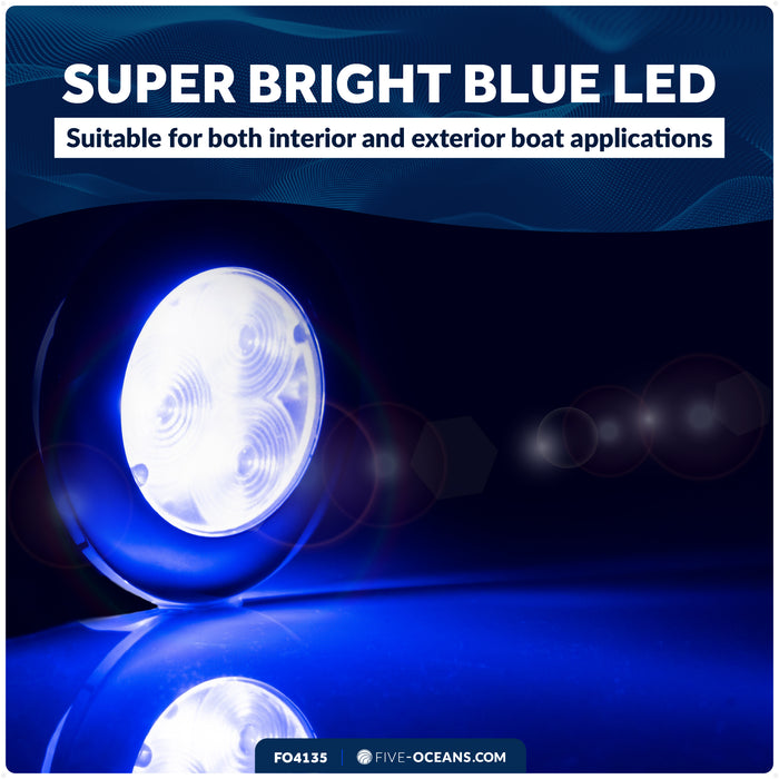 3" LED Recessed Courtesy / Cockpit Ceiling Light, Blue - FO4135 - Five Oceans