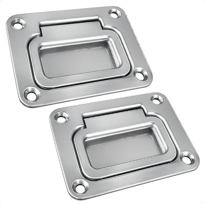 3" x 2-1/4" Flush Hatch Ring Pull, Stainless Steel, 2-Pack