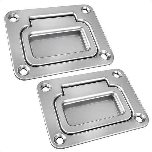 3" x 2-1/4" Flush Hatch Ring Pull, Stainless Steel, 2-Pack