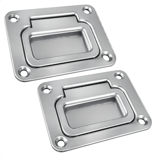 3" x 2-1/4" Flush Hatch Ring Pull, Stainless Steel, 2-Pack