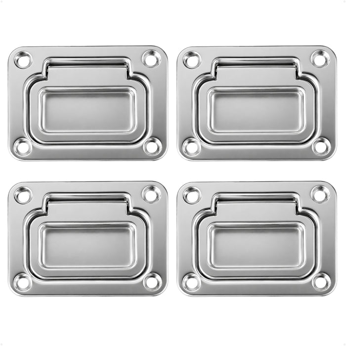 3" x 2-1/4" Flush Hatch Ring Pull, Stainless Steel, 4-Pack