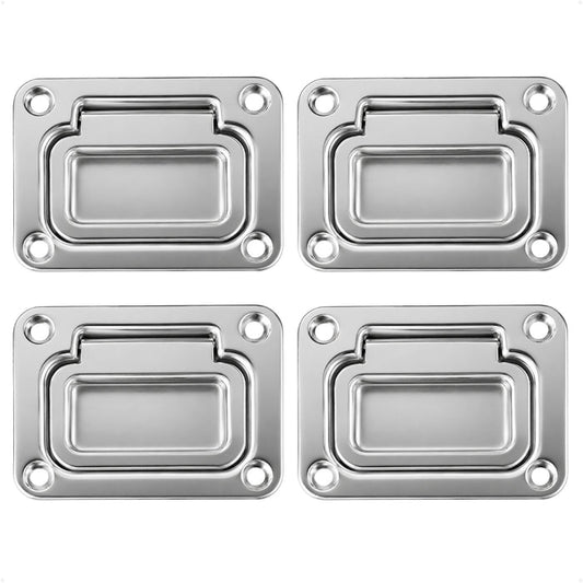 3" x 2-1/4" Flush Hatch Ring Pull, Stainless Steel, 4-Pack