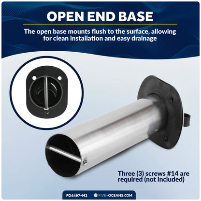 30-Degree Rod Holder, Flush Mount, Stainless Steel, 2-Pack – FO4497-M2 - Five Oceans