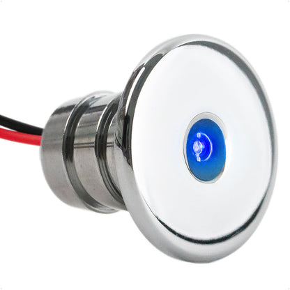 3/4" Round LED Snap-In Mount Courtesy / Mini Accent Light, Blue, 12V - FO2445 - Five Oceans