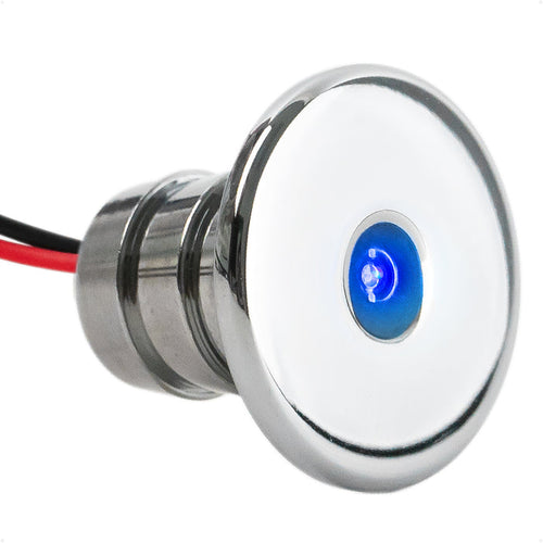 3/4" Round LED Snap-In Mount Courtesy / Mini Accent Light, Blue, 12V - FO2445 - Five Oceans
