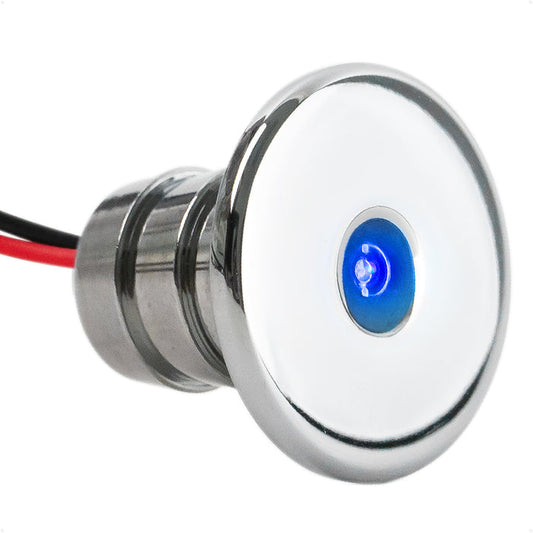 3/4" Round LED Snap-In Mount Courtesy / Mini Accent Light, Blue, 12V - FO2445 - Five Oceans