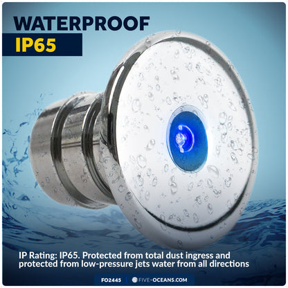 3/4" Round LED Snap-In Mount Courtesy / Mini Accent Light, Blue, 12V - FO2445 - Five Oceans