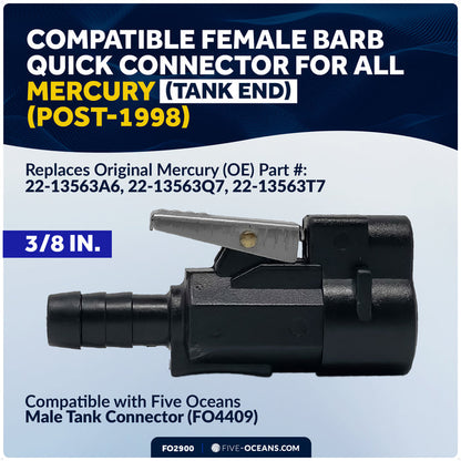 3/8" Fuel Connector for Mercury Outboard Tanks (Post-1998) – FO2900 - Five Oceans