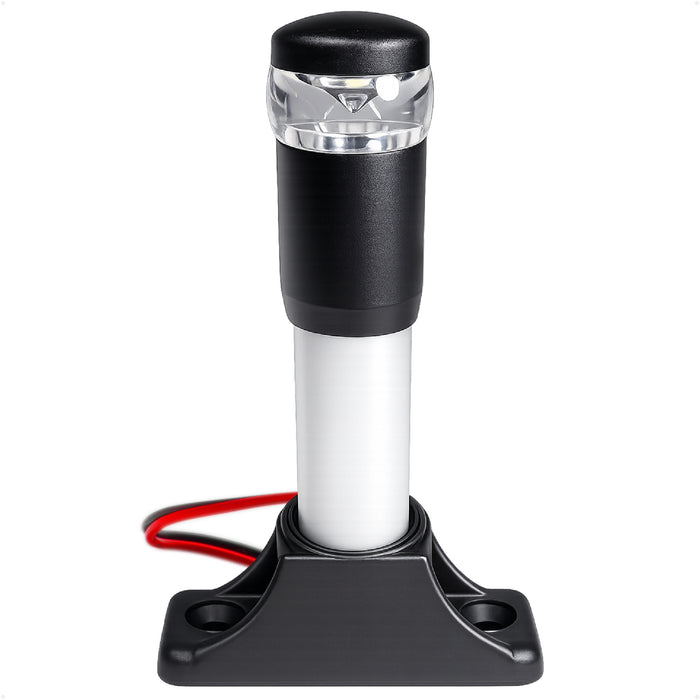 4-1/2" LED Anchor Light, Certified 2NM, Fixed Base, Polycarbonate Lens & Aluminum Tube,  10-30V DC - FO5004 - Five Oceans
