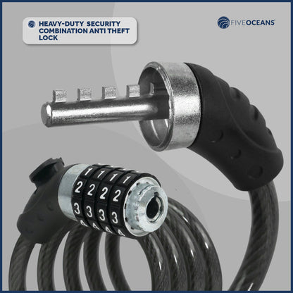 4' Bike Cable Lock with Combination Anti Theft, 2-Pack - FO3957-M2 - Five Oceans