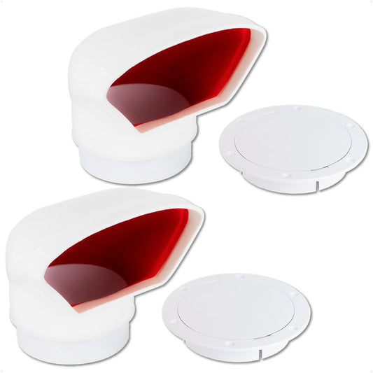 4" Cowl Vent with Snap-On Deck Plate & Cover, 2-Pack - FO89-M2 - Five Oceans