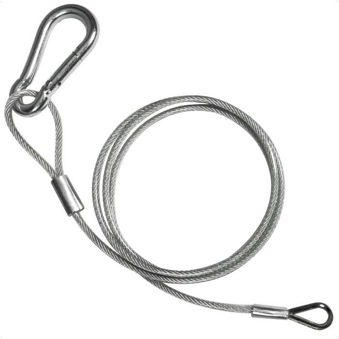 4 Ft Outboard Safety Cable 3/16" with Snap Hook, Vinyl-Coated Galvanized Steel