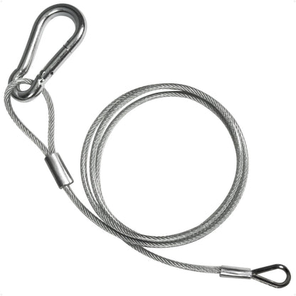 4 Ft Outboard Safety Cable 3/16" with Snap Hook, Vinyl-Coated Galvanized Steel