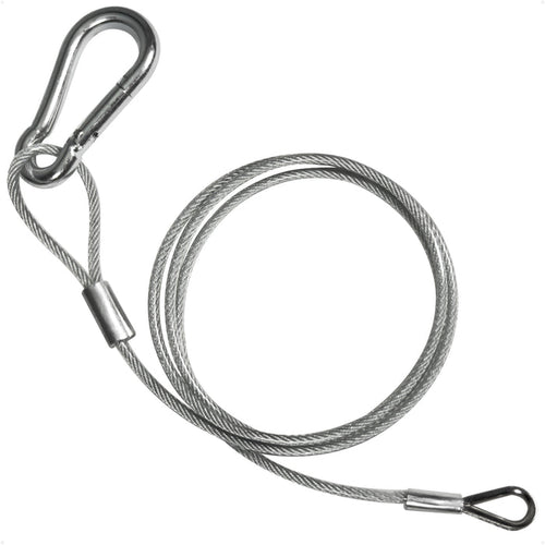 4 Ft Outboard Safety Cable 3/16" with Snap Hook, Vinyl-Coated Galvanized Steel