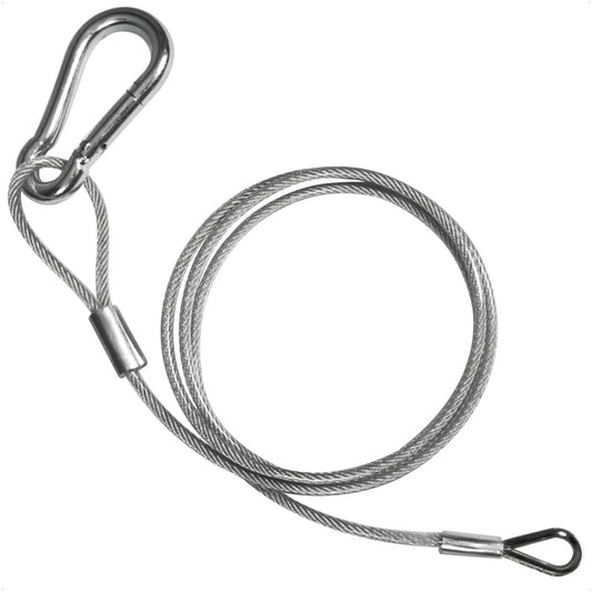 4 Ft Outboard Safety Cable 3/16" with Snap Hook, Vinyl-Coated Galvanized Steel