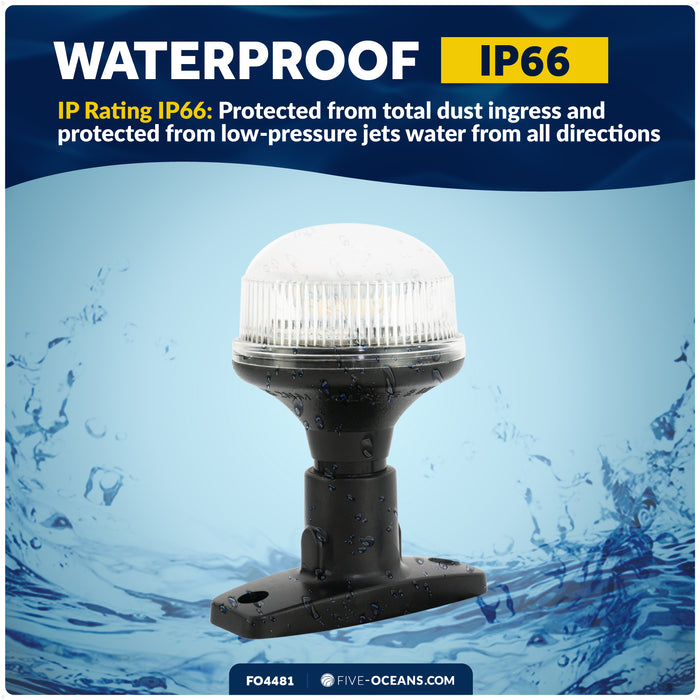 4" LED Anchor Navigation Light, Fixed Mount, 12V DC - 2NM - FO4481 - Five Oceans