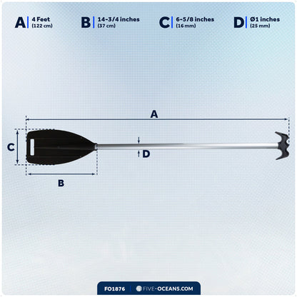 4' Paddle & Hook, Black, Aluminum - FO1876 - Five Oceans