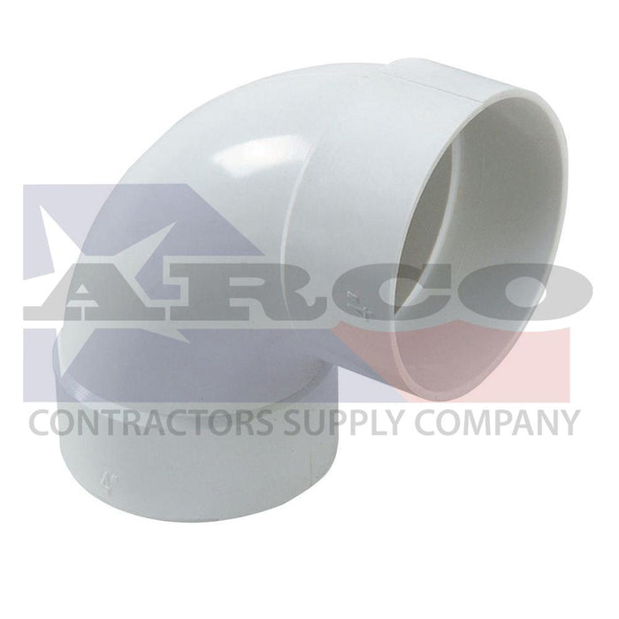 4" PVC 90 Degree Elbow (HUB x HUB)