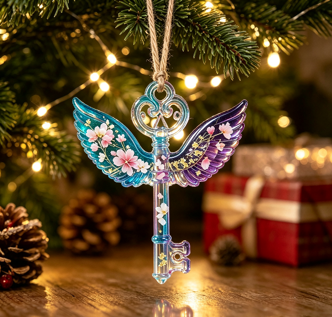 4pcs Christmas Hanging Ornament Resin Mold Set with Holes