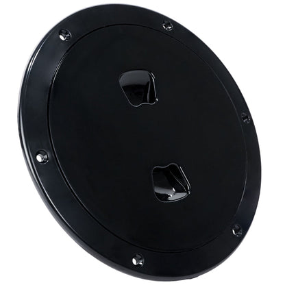 5" Deck Plate, Round Screw-in, Black - FO4792 - Five Oceans