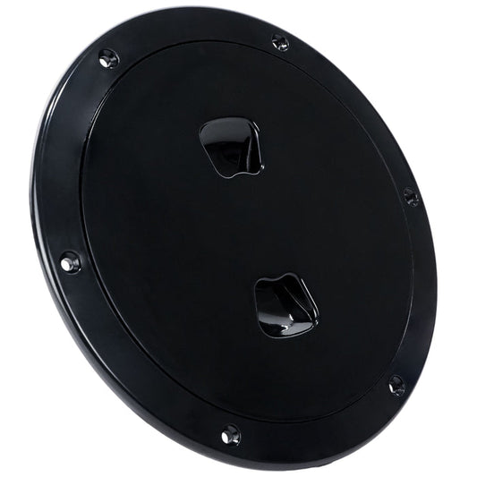 5" Deck Plate, Round Screw-in, Black - FO4792 - Five Oceans