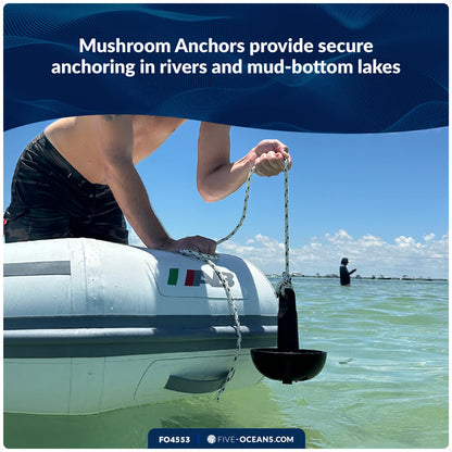 5 Lb. Mushroom Anchor, Black, Vinyl Coated - FO4553 - Five Oceans