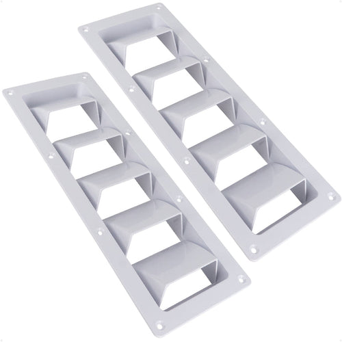 5-Slotted Louvered Ventilators, 13-1/4" x 4-3/4", White, 2-Pack - FO106-M2 - Five Oceans