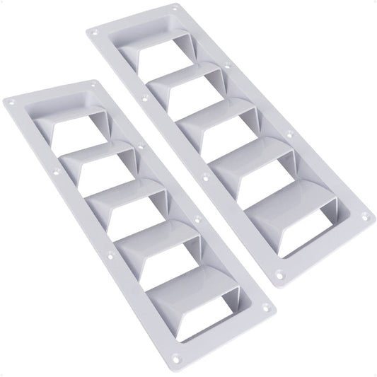 5-Slotted Louvered Ventilators, 13-1/4" x 4-3/4", White, 2-Pack - FO106-M2 - Five Oceans