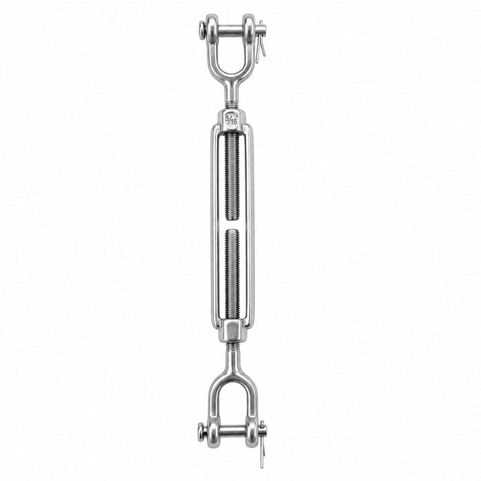 5/16" x 4-1/4" (M8 x 108 mm) Jaw & Jaw Turnbuckle, Open Body, 316 Stainless Steel