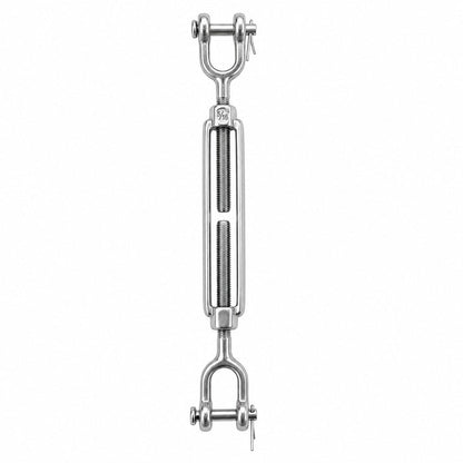 5/16" x 4-1/4" (M8 x 108 mm) Jaw & Jaw Turnbuckle, Open Body, 316 Stainless Steel