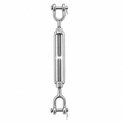 5/16" x 4-1/4" (M8 x 108 mm) Jaw & Jaw Turnbuckle, Open Body, 316 Stainless Steel