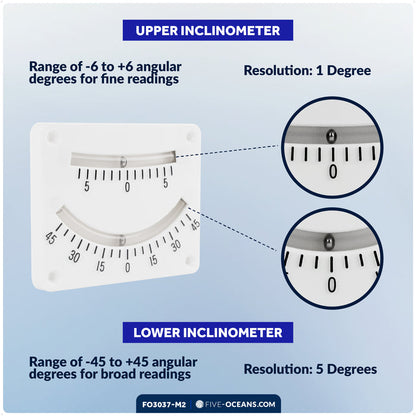 6 & 45 Degree Double Reading Clinometer, 2-Pack - FO3037-M2 - Five Oceans