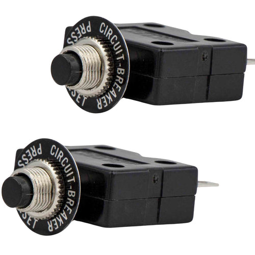 6 Amp Push-Button Reset Circuit Breaker 125-250V AC / 50V DC, 2-Pack - FO1679-M2 - Five Oceans