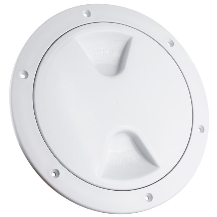 6" Deck Plate, Round Screw-in, White