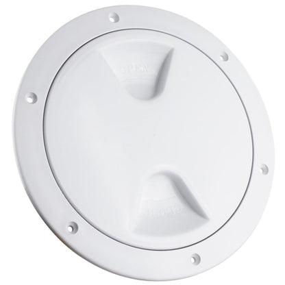 6" Deck Plate, Round Screw-in, White