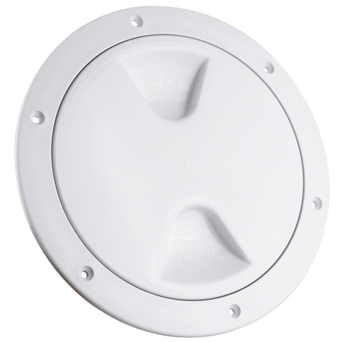 6" Deck Plate, Round Screw-in, White