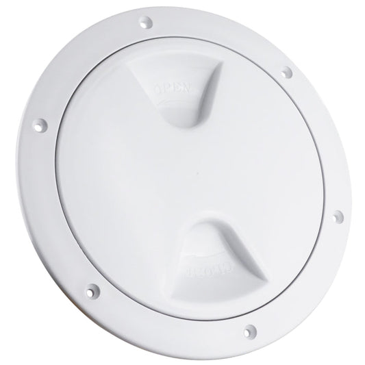6" Deck Plate, Round Screw-in, White
