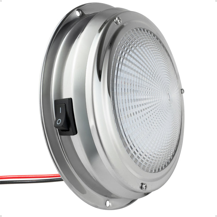 6" LED Surface-Mount Dome / Ceiling Light, Daylight White, Stainless Steel Housing, 12V - FO2625 - Five Oceans