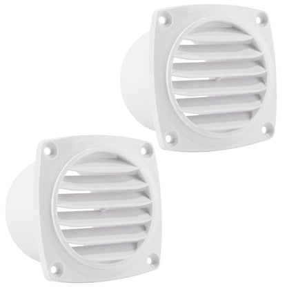 6-Slotted Louvered Hose Vent, 3" Hose Diameter, White, 2-Pack