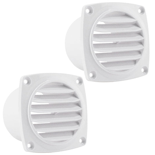 6-Slotted Louvered Hose Vent, 3" Hose Diameter, White, 2-Pack