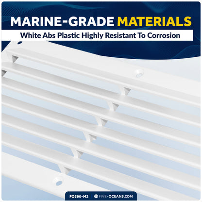 6-Slotted Louvered Ventilators, 4-7/8" x 10-1/4", White, 2-Pack - FO590 - Five Oceans