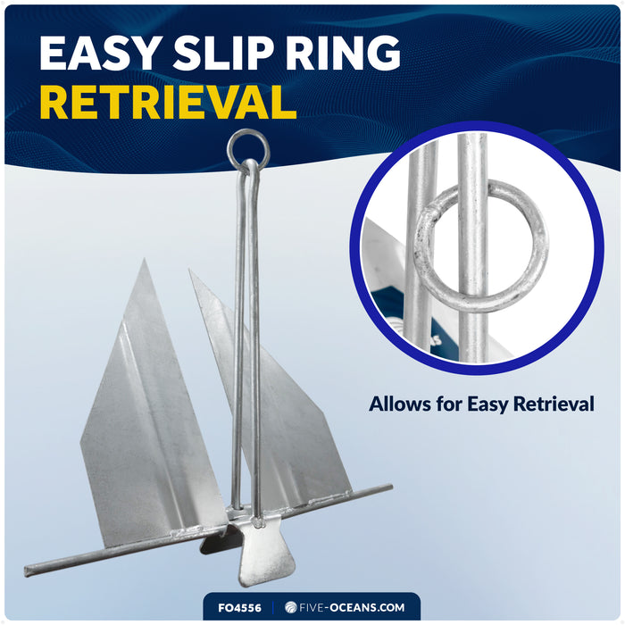7 lb Slip-Ring Fluke Anchor - Hot-Dipped Galvanized Steel