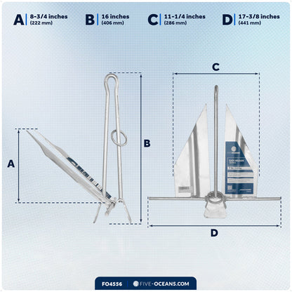 7 lb Slip-Ring Fluke Anchor - Hot-Dipped Galvanized Steel