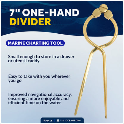 7" One-Hand Divider, Deluxe Brass Finish - FO1413 - Five Oceans