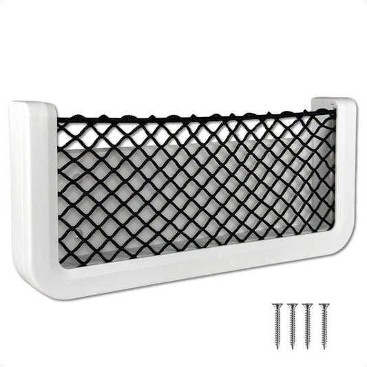 9-7/8" x 4-1/2" Storage Net, White Frame, Black Elastic Netting - FO4902 - Five Oceans