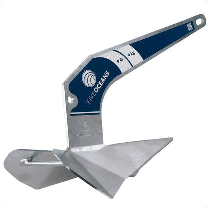 9 Lb / 4 Kg. Delta Anchor, Galvanized Steel - FO4213 - Five Oceans