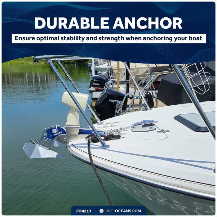 9 Lb / 4 Kg. Delta Anchor, Galvanized Steel - FO4213 - Five Oceans
