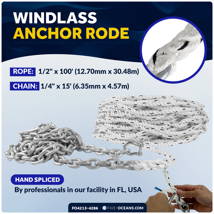 9 Lb / 4 Kg. Delta Anchor Kit for Windlass Systems - FO4213-4286 - Five Oceans