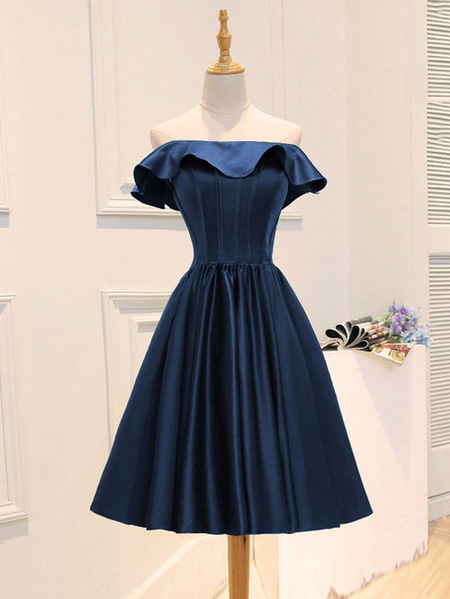 A-Line Satin Short Prom Dress, Homecoming Dress