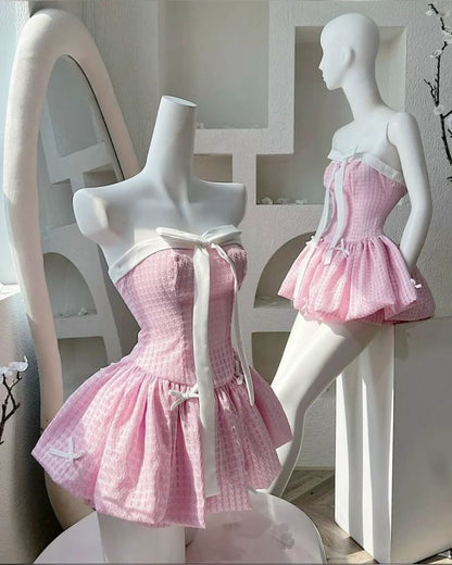 A-Line Strapless Short Party Dress Homecoming Dress
